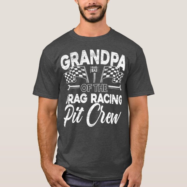 Mens Grandpa Of The Drag Racing Pit Crew Bracket T-Shirt (Front)