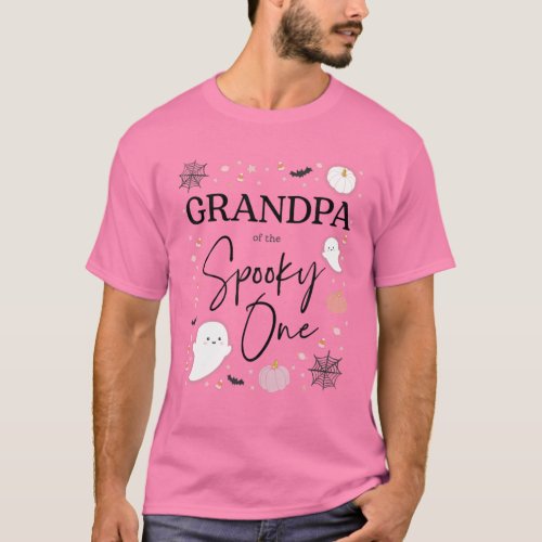 Mens Grandpa Of The Spooky One Girl First Birthday T_Shirt