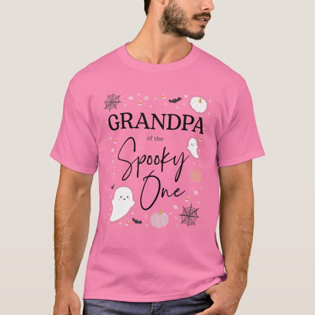Mens Grandpa Of The Spooky One Girl First Birthday T-Shirt (Front)