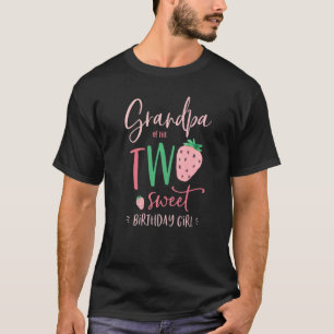 Mens Grandpa Of The Two Sweet Birthday Girl Strawb T-Shirt