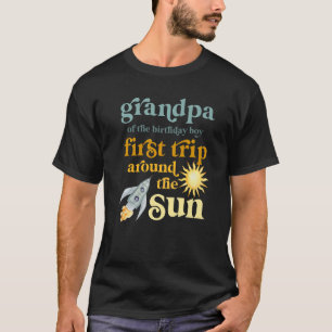 Mens Grandpa Outer Space 1st Birthday First Trip A T-Shirt