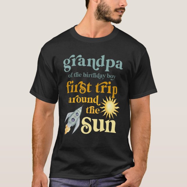 Mens Grandpa Outer Space 1st Birthday First Trip A T-Shirt (Front)