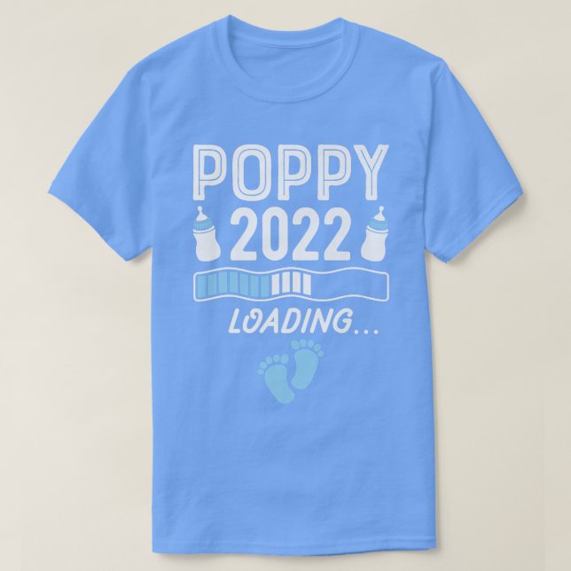 Mens Grandpa Poppy 2022 Loading Grandad Pregnancy  T-Shirt (Design Front)