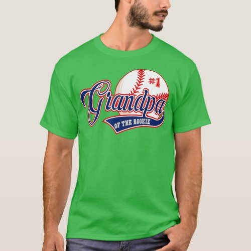Mens Grandpa Rookie of Year 1st Birthday Baseball  T_Shirt
