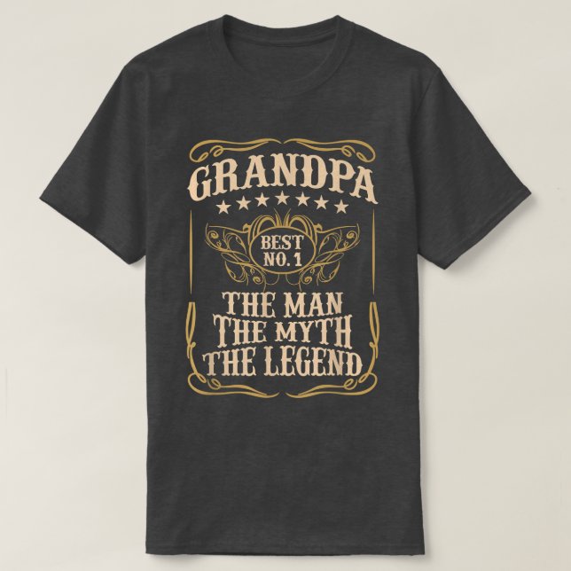 Mens GRANDPA THE MAN THE MYTH THE LEGEND Father's  T-Shirt (Design Front)
