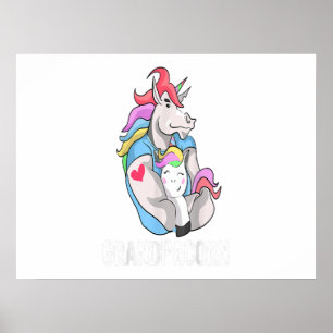 Mens grandpacorn unicorn grandpa and grandson gift poster