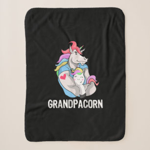 Mens Grandpacorn Unicorn Grandpa And Grandson Sherpa Blanket