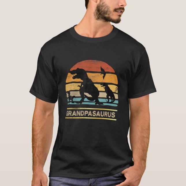 Mens Grandpasaurus Grandpa Dinosaur Saurus Christm T-Shirt (Front)