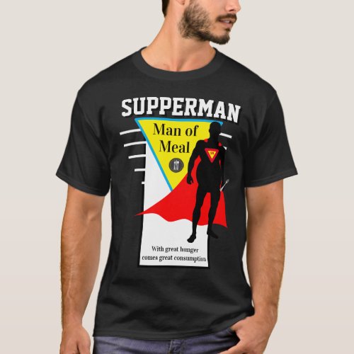 Mens Graphic Novelty SUPPERMAN MAN OF MEAL T_Shirt