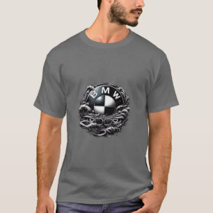 Men's Gray BMW T-Shirt – Aggressive Smoke Art Car