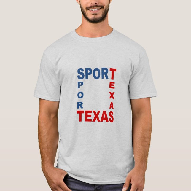 Men's Gray T-shirt SPORT TEXAS (Front)