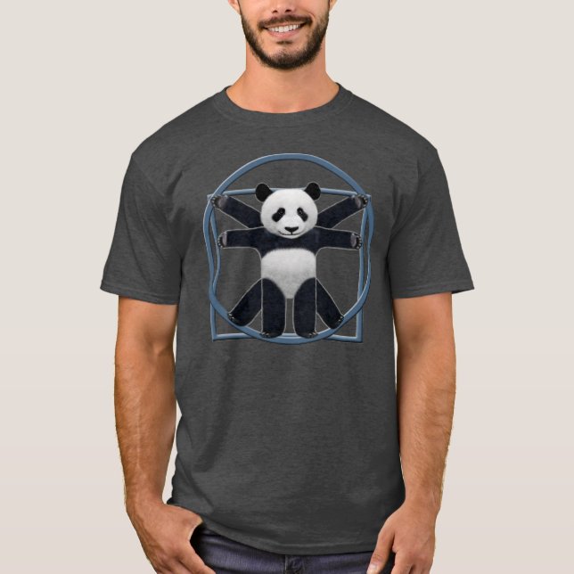 Mens Gray Vitruvian Panda T-Shirt (Front)