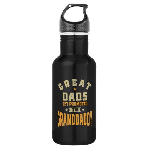 Mens Great Dads Get Promoted To Granddaddy Stainless Steel Water Bottle