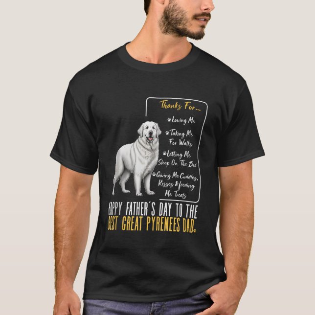 Mens Great Pyrenees Dad Happy Fathers Day Best Gre T-Shirt (Front)