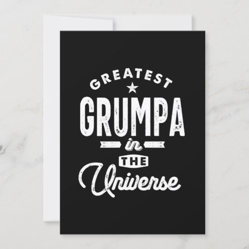 Mens Greatest Grumpa In The Universe Grandpa Gift Invitation