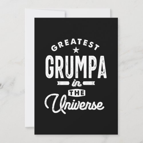 Mens Greatest Grumpa In The Universe Grandpa Gift Thank You Card