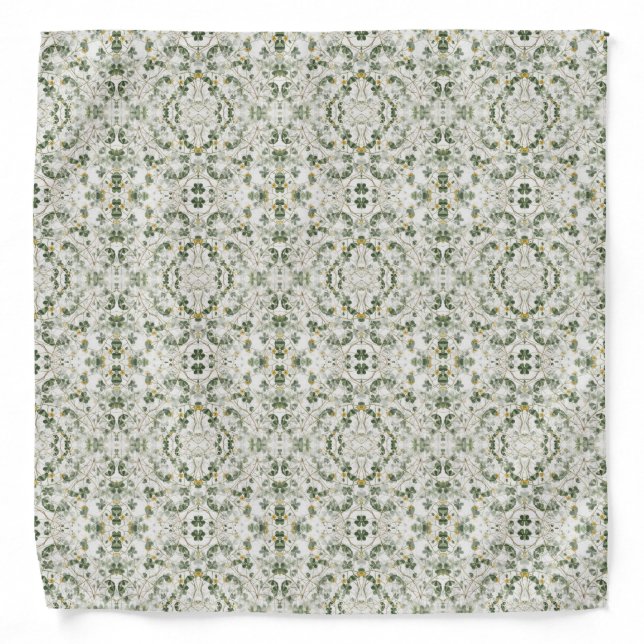 Men's Green and Gold Clover Botanical | Bandana (Front)