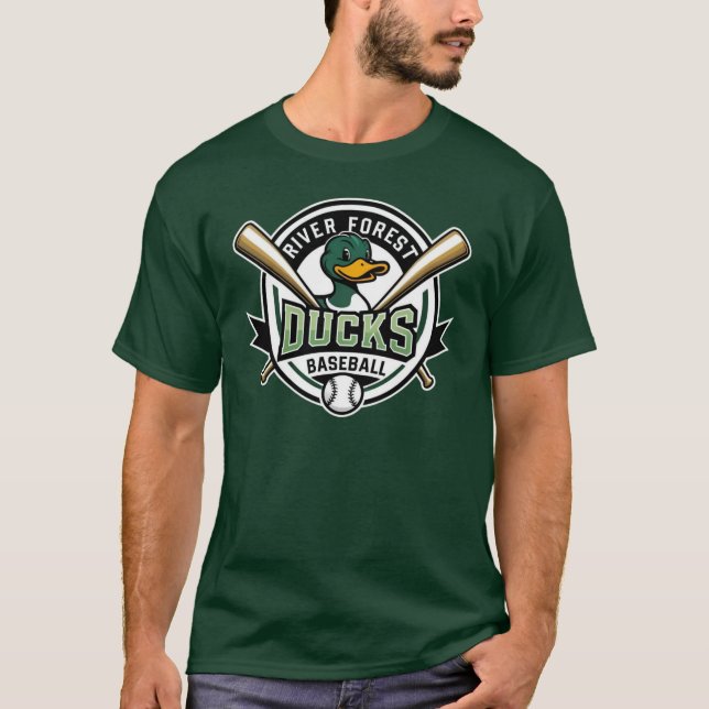 Mens Green Duck  T-Shirt (Front)