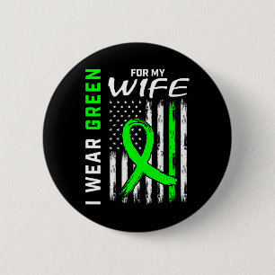 Mens Green Wife Kidney Disease Cerebral Palsy Awar Button