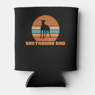 Mens Greyhound Dad vintage dog dogs paw paws dog s Can Cooler
