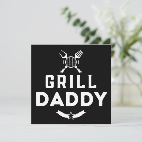 Mens Grill Daddy BBQ And Smoking For Fathers Day Holiday Card