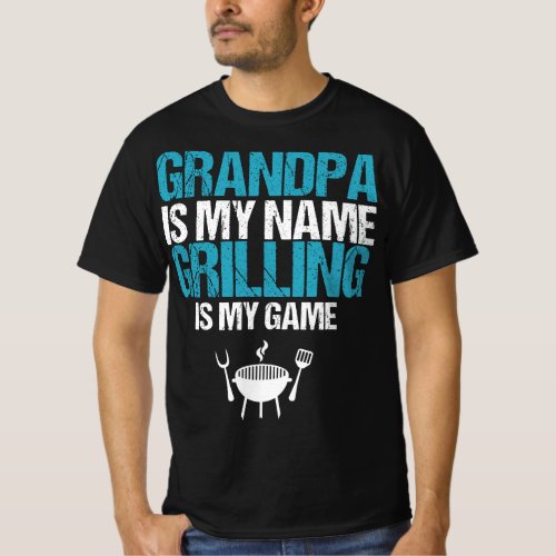 Mens Grill Master Grandfather Grandpa Is My Grilli T_Shirt