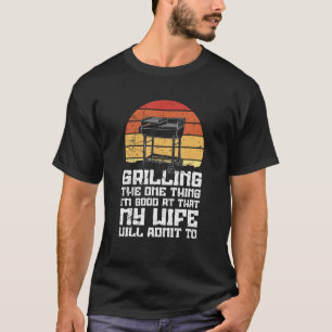 Mens Grilling Barbeque Dad Father s Day Smoker Gri T-Shirt