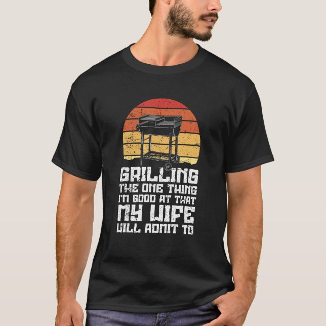 Mens Grilling Barbeque Dad Father s Day Smoker Gri T-Shirt (Front)