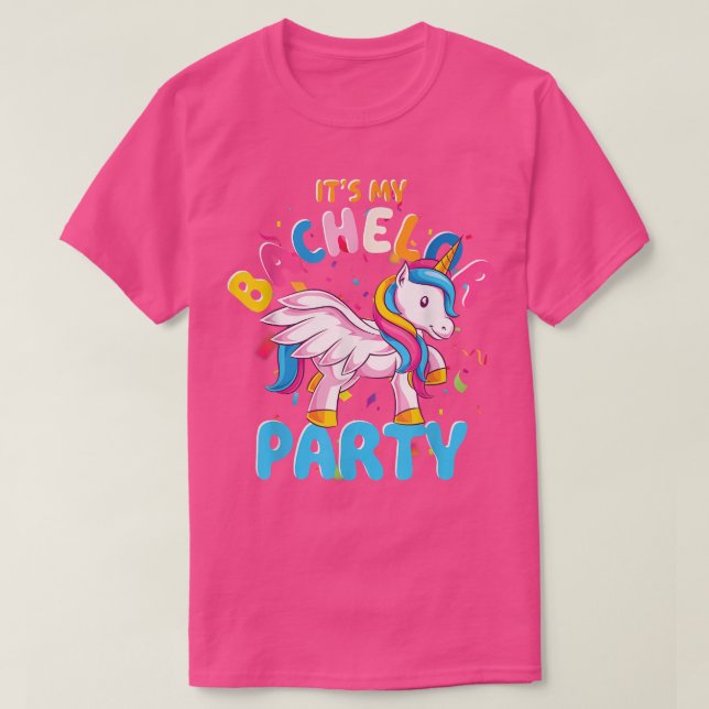 Mens Groom Bachelor Unicorn Wedding Funny Bachelor T-Shirt (Design Front)