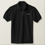 Mens Groom Classic Polo Shirt<br><div class="desc">Classic polo shirt for the Groom shown in black with white embroidered letters.</div>