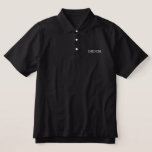 Mens Groom Classic Polo Shirt<br><div class="desc">Classic polo shirt for the Groom shown in black with white embroidered letters.</div>
