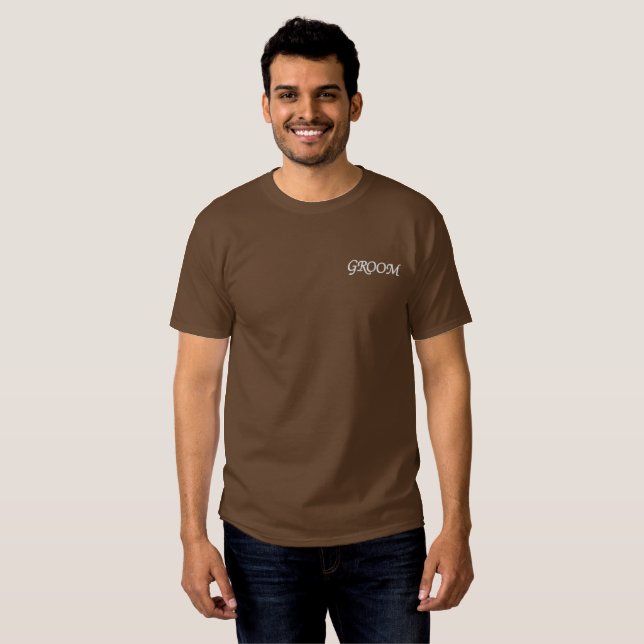 Men's Groom Embroidered T-Shirt (Front Full)