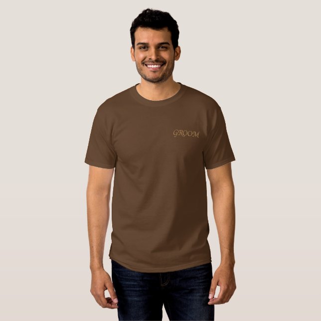 Men's Groom Embroidered T-Shirt (Front Full)