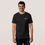 Men's Groom Embroidered T-Shirt<br><div class="desc">For the Groom shown is a black color t-shirt to relax in. White embroidered text on the front left chest area.
Customize this item or buy as shown.</div>