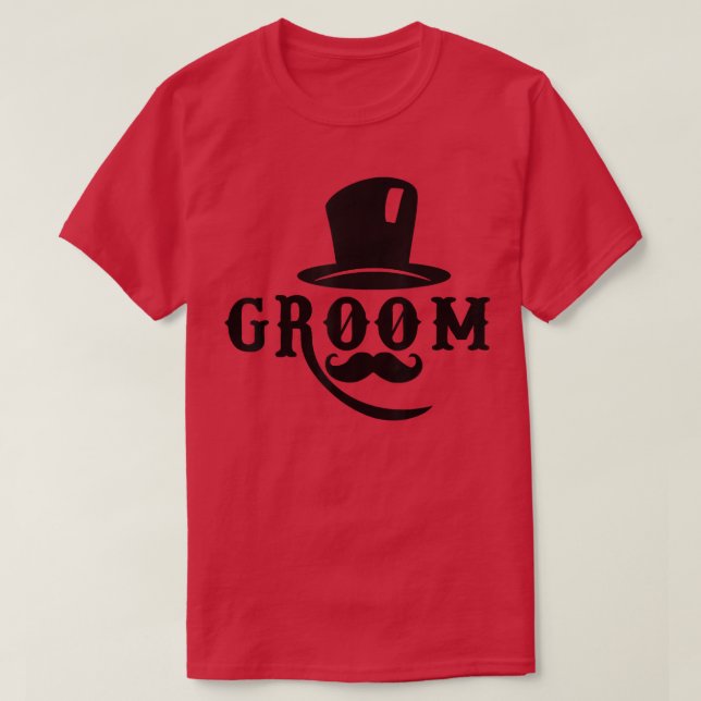 Mens Groom Hat Cute Engagement Wedding Bachelor Pa T-Shirt (Design Front)