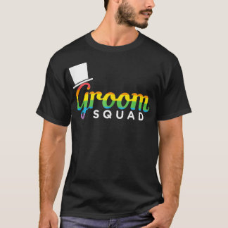 Mens Groom Squad LGBT Gay Bachelor Party T-Shirt