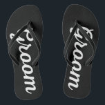 Men's Groom Themed Wedding Thin Strap Black Thongs Flip Flops<br><div class="desc">Thongs/Flip Flaps design for the groom outfit for the wedding or bucks party, available in thin and thick straps. Print is also available in other Items in our shop. Style: Adult Flip Flops, Slim Straps The beach is calling, and these jandals are your answer! Pay ode to the summer and...</div>