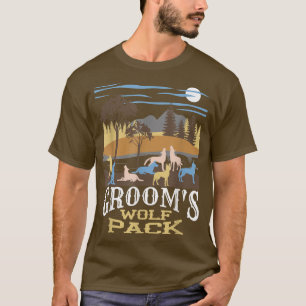 Mens Grooms Wolf Pack Bachelor Party Drinking Team T-Shirt