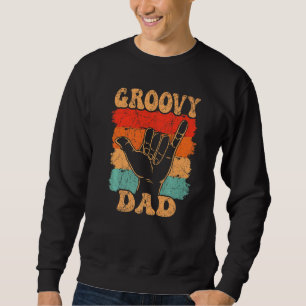 Mens Groovy Dad 70s Aesthetic Nostalgia 1970's Ret Sweatshirt