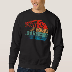 Mens Groovy Dad 70s Aesthetic Nostalgia 1970's Ret Sweatshirt