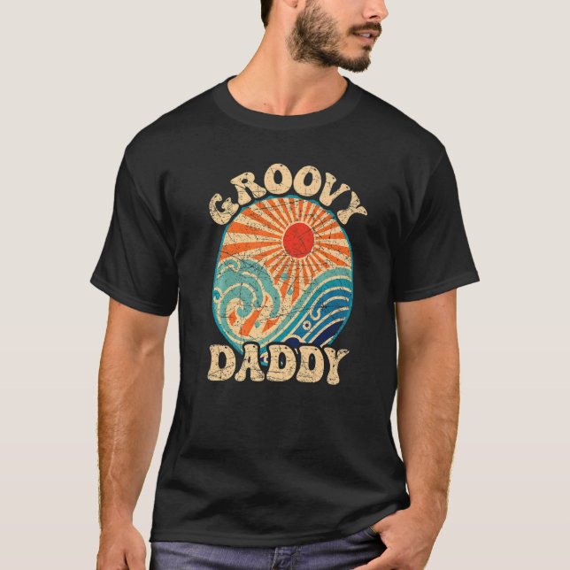 Mens Groovy Daddy 70s Aesthetic Nostalgia 1970's R T-Shirt (Front)