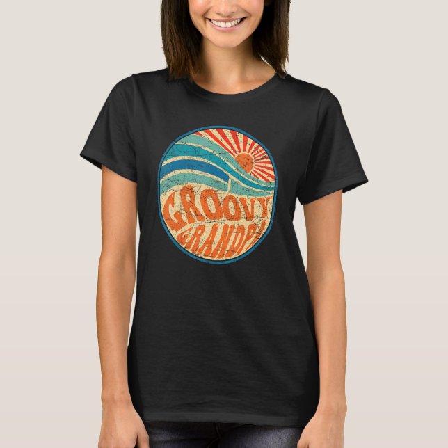 Mens Groovy Grandpa 70s Aesthetic Nostalgia 1970's T-Shirt (Front)