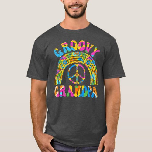 Mens Groovy Grandpa 70s Aesthetic Nostalgia T_Shirt