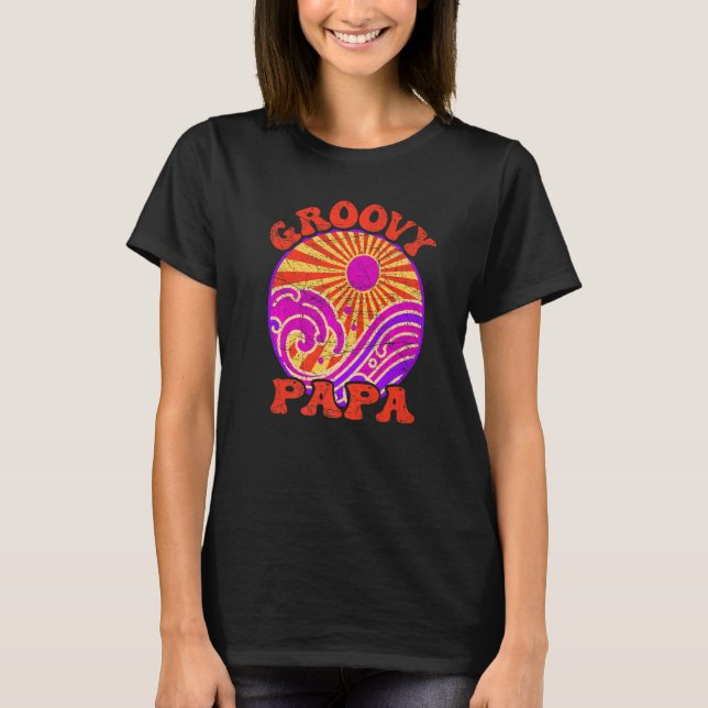 Mens Groovy Papa 70s Aesthetic Nostalgia 1970's Re T-Shirt (Front)