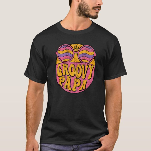 Mens Groovy Papa 70s Aesthetic Nostalgia 1970's Re T-Shirt (Front)