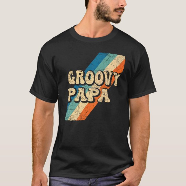 Mens Groovy Papa 70s Aesthetic Nostalgia 1970's Re T-Shirt (Front)