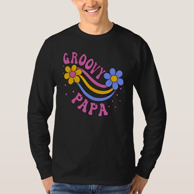 Mens Groovy Papa 70s Aesthetic Nostalgia 1970's Re T-Shirt (Front)