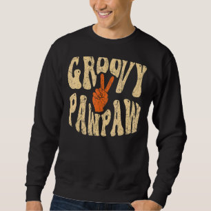 Mens Groovy Pawpaw 70s Aesthetic Nostalgia 1970's  Sweatshirt