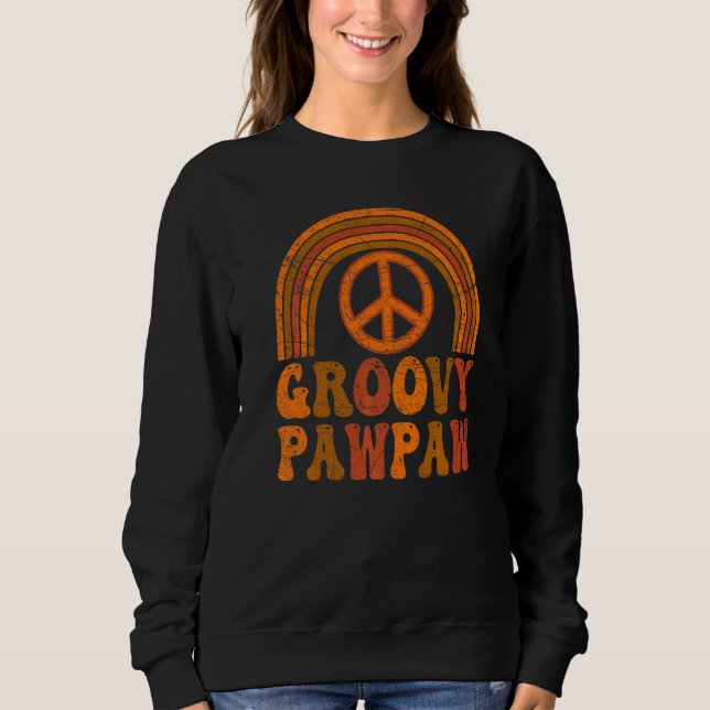 Mens Groovy Pawpaw 70s Aesthetic Nostalgia 1970's  Sweatshirt (Front)