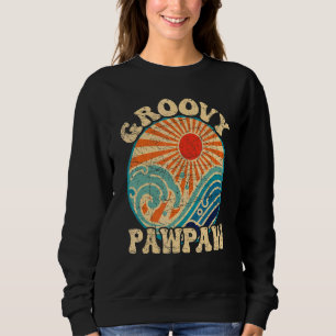 Mens Groovy Pawpaw 70s Aesthetic Nostalgia 1970's  Sweatshirt